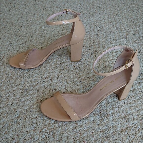 Stuart Weitzman Nudist Block 75MM patent Leather Sandals size 39.5 M - Picture 3 of 12